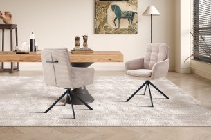 Chaise 'Luna' Pivotant à 0 Corduroy Fabb Hyper 38 Sable