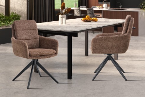 Chaise 'Lisold' Pivotant à 0 Tissu Fabb Raven 45 Brun