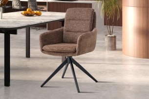 Chaise 'Lisold' Pivotant à 0 Tissu Fabb Raven 45 Brun