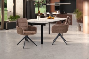 Chaise 'Lisold' Pivotant à 0 Tissu Fabb Raven 45 Brun