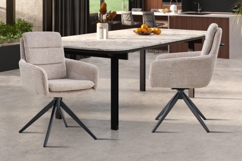 Chaise 'Lisold' Pivotant à 0 Tissu Fabb Raven 30 Sable