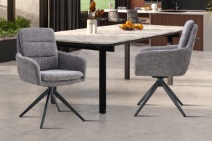 Chaise 'Lisold' Pivotant à 0 Tissu Fabb Raven 13 Gris foncé