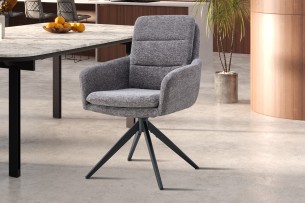 Chaise 'Lisold' Pivotant à 0 Tissu Fabb Raven 13 Gris foncé