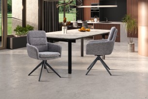 Chaise 'Lisold' Pivotant à 0 Tissu Fabb Raven 13 Gris foncé