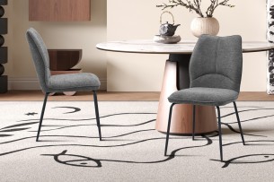 Chaise 'Lara' Tissu Ote Sea 456 Gris