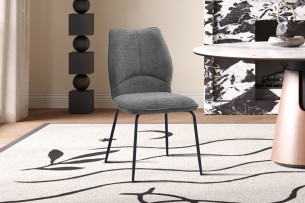 Chaise 'Lara' Tissu Ote Sea 456 Gris