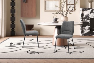 Chaise 'Lara' Tissu Ote Sea 456 Gris