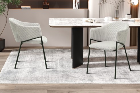 Chaise 'Hugo' Corduroy Gris clair