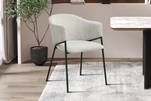 Chaise 'Hugo' Corduroy Gris clair