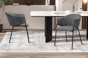 Chaise 'Hugo' Corduroy Gris foncé