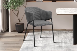Chaise 'Hugo' Corduroy Gris foncé