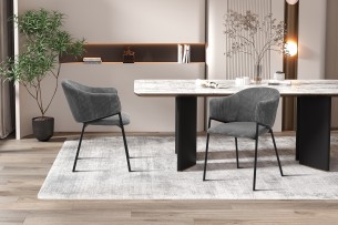 Chaise 'Hugo' Corduroy Gris foncé