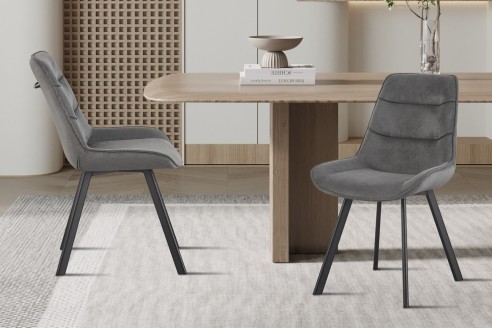 Chaise 'Amelie' Corduroy Gris