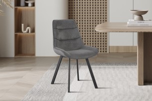 Chaise 'Amelie' Corduroy Gris