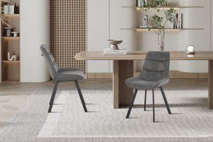 Chaise 'Amelie' Corduroy Gris
