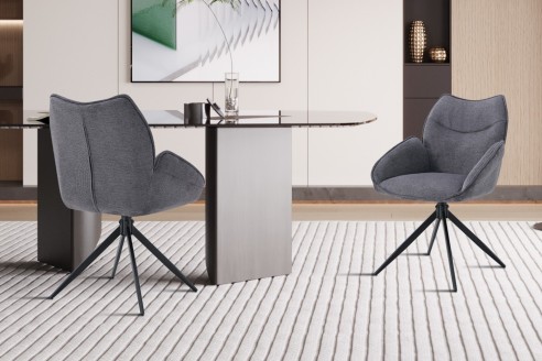 Chaise 'Mahi' Pivotant à 0 Tissu Ote Share 456 Gris foncé