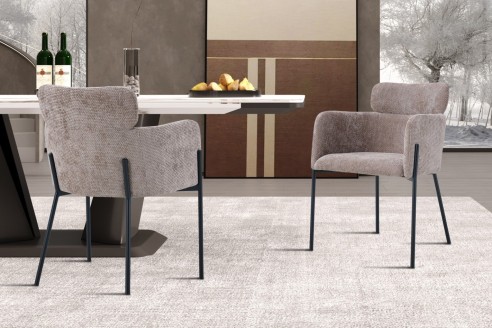Chaise 'Naomi' Tissu Sable