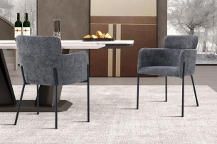 Chaise 'Naomi' Tissu Gris