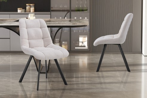 Chaise 'Lizzy' Tissu Ote Share 101 Beige