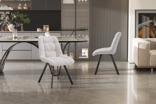 Chaise 'Lizzy' Tissu Ote Share 101 Beige