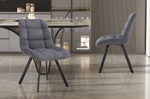 Chaise 'Lizzy' Tissu Ote Share 456 Gris foncé