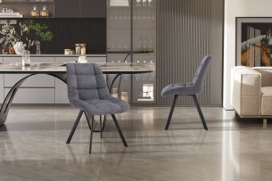 Chaise 'Lizzy' Tissu Ote Share 456 Gris foncé