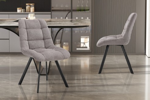 Chaise 'Lizzy' Tissu Ote Share 160 Gris clair