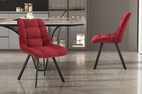 Chaise 'Lizzy' Tissu Ote Share 230 Rouge