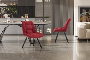 Chaise 'Lizzy' Tissu Ote Share 230 Rouge