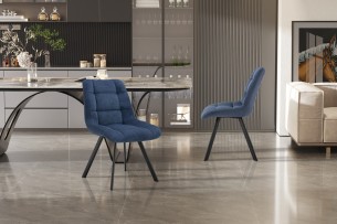 Chaise 'Lizzy' Tissu Ote Share 315 Bleu