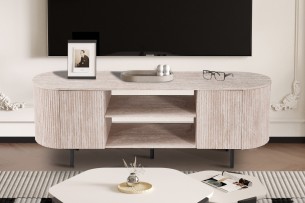 Meuble TV 'Lagos' 160 cm Décor Travertin Beige