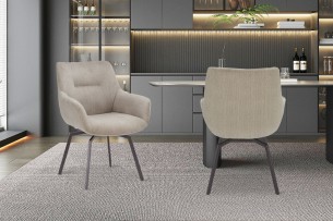 Chaise 'Modest' Pivotant Velours côtelé Beige