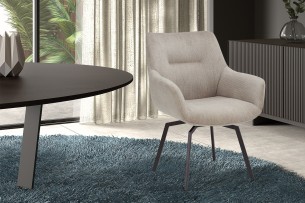 Chaise 'Modest' Pivotant Velours côtelé Beige