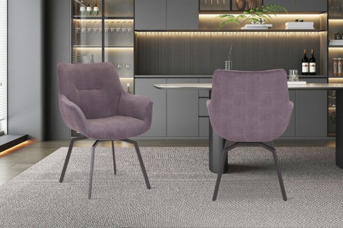 Chaise 'Modest' Pivotant Velours côtelé Gris
