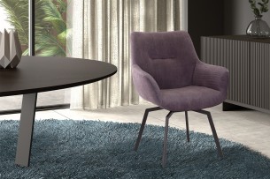 Chaise 'Modest' Pivotant Velours côtelé Gris