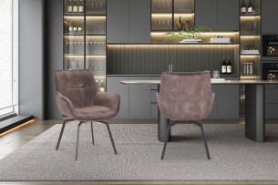 Chaise 'Modest' Pivotant Velours Taupe