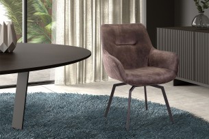 Chaise 'Modest' Pivotant Velours Taupe