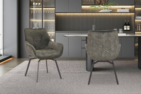 Chaise 'Modest' Pivotant Velours Vert