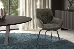 Chaise 'Modest' Pivotant Velours Vert