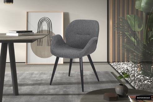 Chaise 'Maxim' Tissu Gris