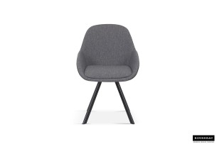 Chaise 'Jan' Tissu Gris Dos PU Gris foncé