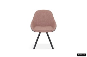 Chaise 'Jan' Tissu Rose Dos PU Gris foncé