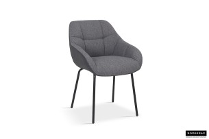 Chaise 'Sem' Tissu Gris Dos PU Gris foncé