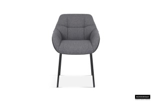 Chaise 'Sem' Tissu Gris Dos PU Gris foncé