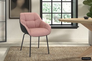 Chaise 'Sem' Tissu Rose Dos PU Gris foncé