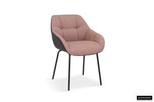 Chaise 'Sem' Tissu Rose Dos PU Gris foncé