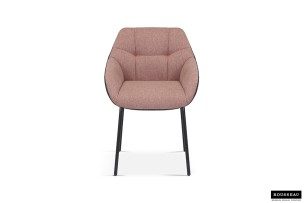 Chaise 'Sem' Tissu Rose Dos PU Gris foncé