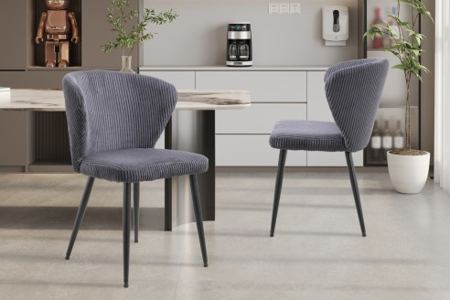 Chaise 'Tornado' Corduroy Fabb Hyper 16 Gris