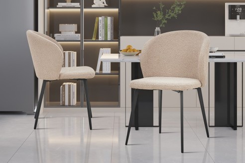 Chaise 'Toledo' Bouclé Sable