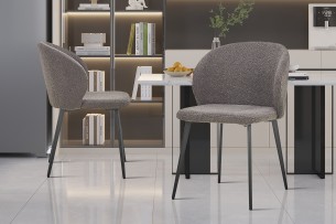 Chaise 'Toledo' Bouclé Gris